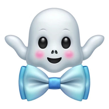 A ghost with a bowtie sticker