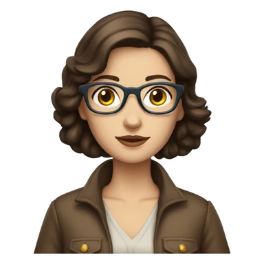 brunette librarian with blue eyes as an adventurer and camper sticker