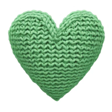Sage green knitted heart emoji sticker