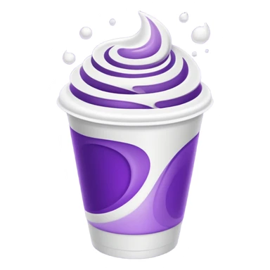 purple liquid in a white foam cup sticker