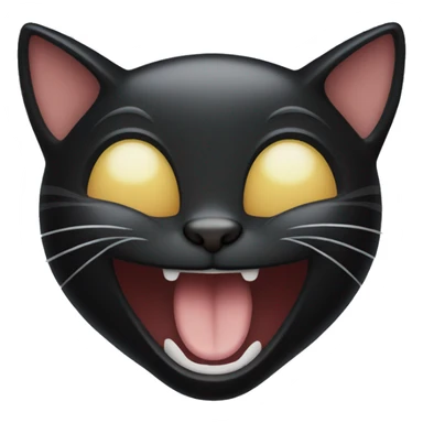 Black cat laughing sticker