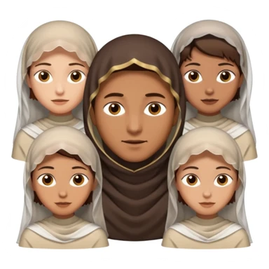 1 man with short hair and 4 veiled women sticker