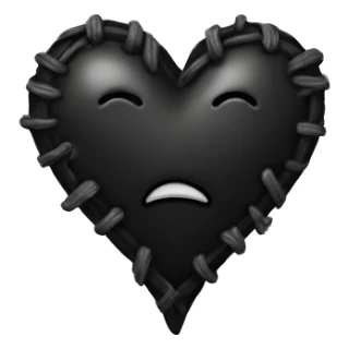 black heart with stitches on it sticker