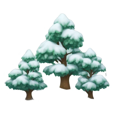 trees in the snow sticker
