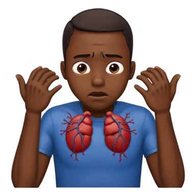 make a photo of a black man who is choking himself with his hangs sticker