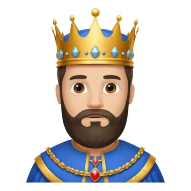 bearded king with crown and blue outfit sticker