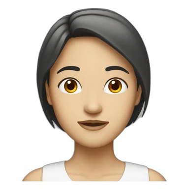 half asian half white woman sticker