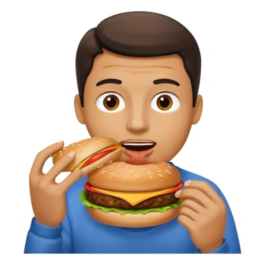hombre comer amburguesa sticker