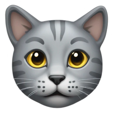 grey kitty face say meow sticker
