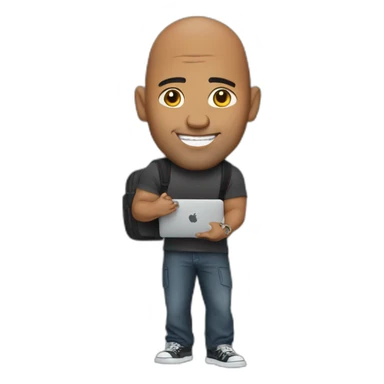The rock with a MacBook sticker