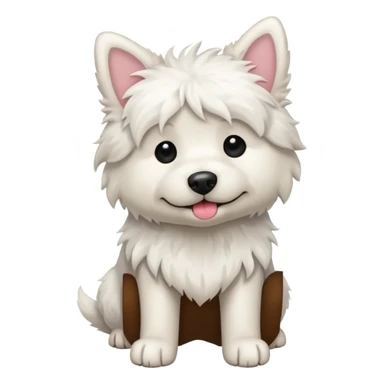 Scruffy white dog full body sticker