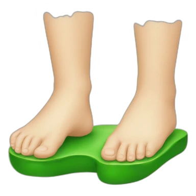 Feet with green varnish sticker