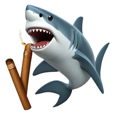 Shark with a cigar sticker