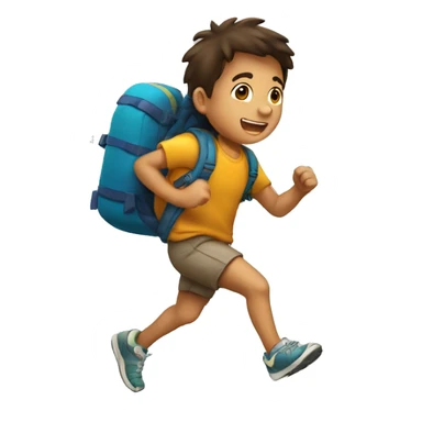 Niño corriendo con una mochila  sticker