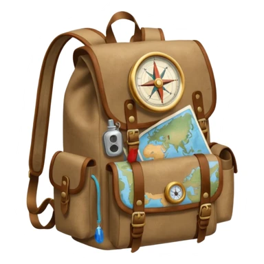 backpack with many exploring items sticker