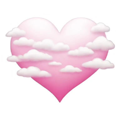 White heart with pink clouds  sticker