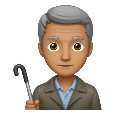 man with probing cane sticker