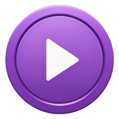 A solid purple circle and a solid white play button no borders sticker