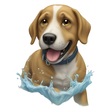 Un chien qui boit de l'eau  sticker
