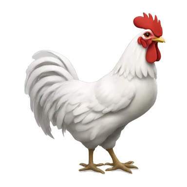 White rooster with number 13 in him shirt    sticker
