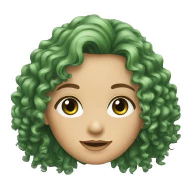 Long curly hair girl green eyes sticker
