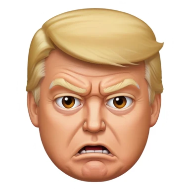 Trump with an angry expression sticker