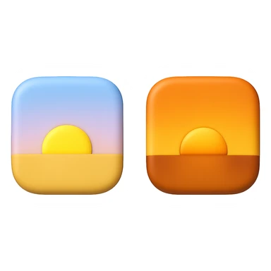 emoji stile iphone 3d che rappresenta l'alba ad emoji stile iphone 3d che rappresenta il tardo pomeriggio come orario sticker