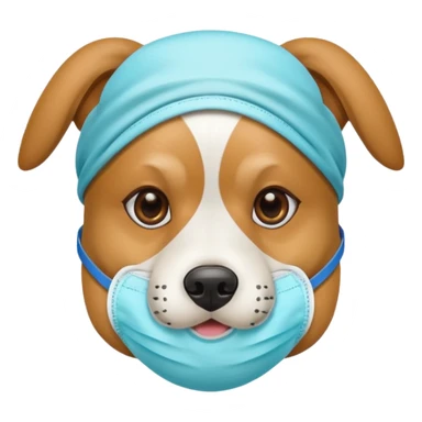 dog Wearing Medical Mask sticker