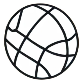 a drawing of a ball in the floor of a school sticker