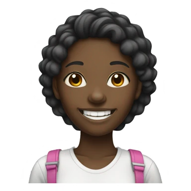 Black girl with braces smiling  sticker