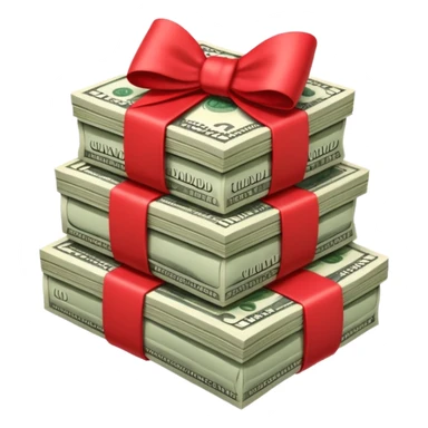 Money with a bow sticker