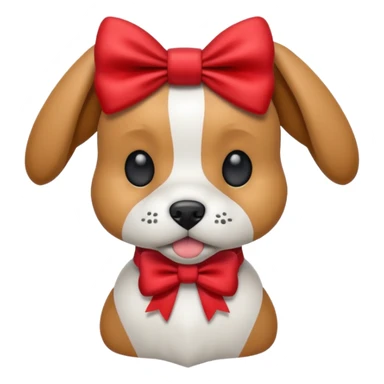 animatronic dog with red bow time like fnaf but dog emoji ios only face sticker