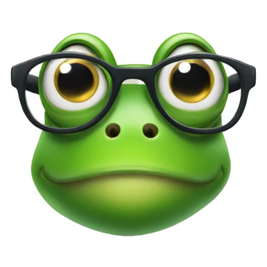 Frog with glasses sticker