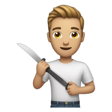 Gay people holding a toy knife sticker