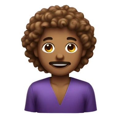 slightly Curly hair light brown skin man with meat and eggplant on a tray sticker