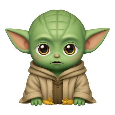 Baby yoda emoji style, sad sticker