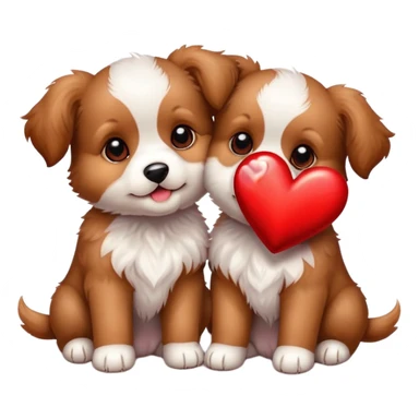 Two puppies with a heart sticker