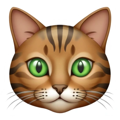 brown grey stripe cat with green eyes sticker