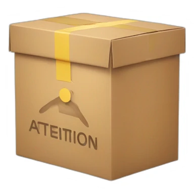 A package box with the word attention written on it sticker