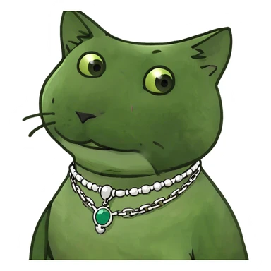 Cat wearing necklace sticker