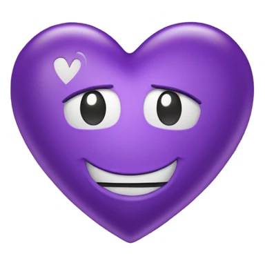 Purple hearts around smiley face  sticker