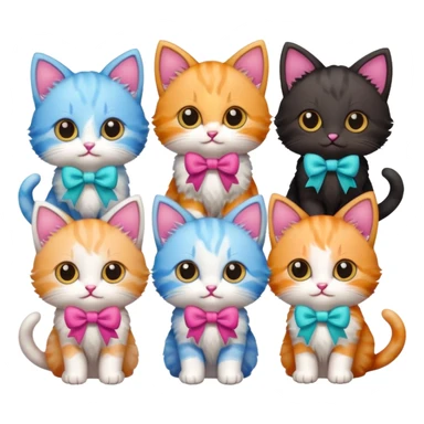 Gatinhos com laço  sticker