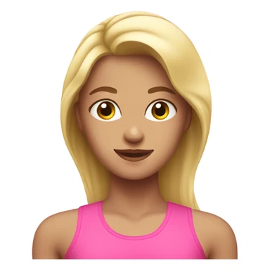 Blonde girl workout pink clothes sticker