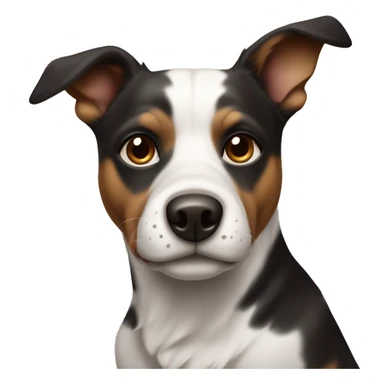 Dog York black and white and a little bit of brown on her face sticker