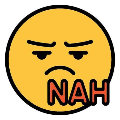 nah emoji, simple and expressive, color icon style sticker