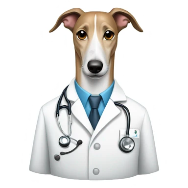 Greyhound in doctor coat sticker