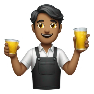 Bartender shaking tins sticker