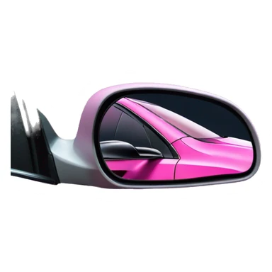 Pink Tesla model 3 close up side mirror sticker