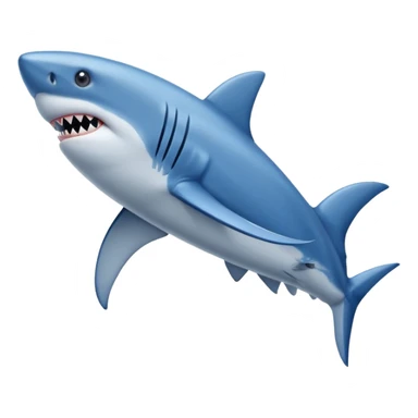Shark wearing 3 blue sneakers sticker