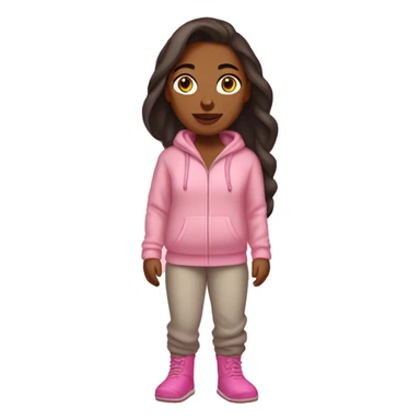 Brown woman wearing sweatpants, hoodie and pink Ugg slippers  sticker